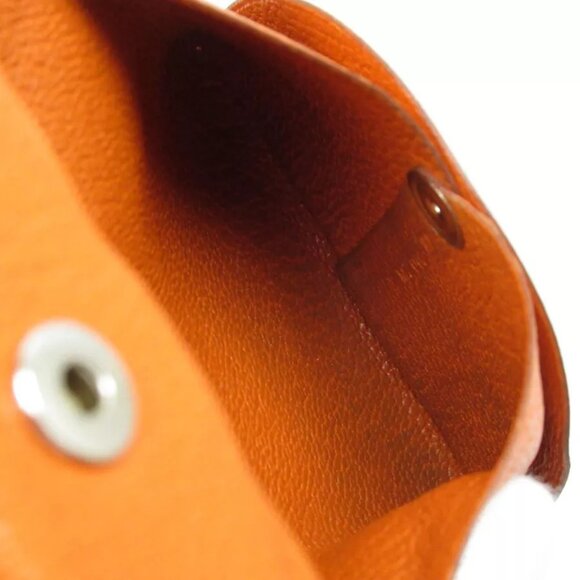 Authenticity guaranteed  HERMES BastiaCoin case Orange Chevre - Picture 3 of 6